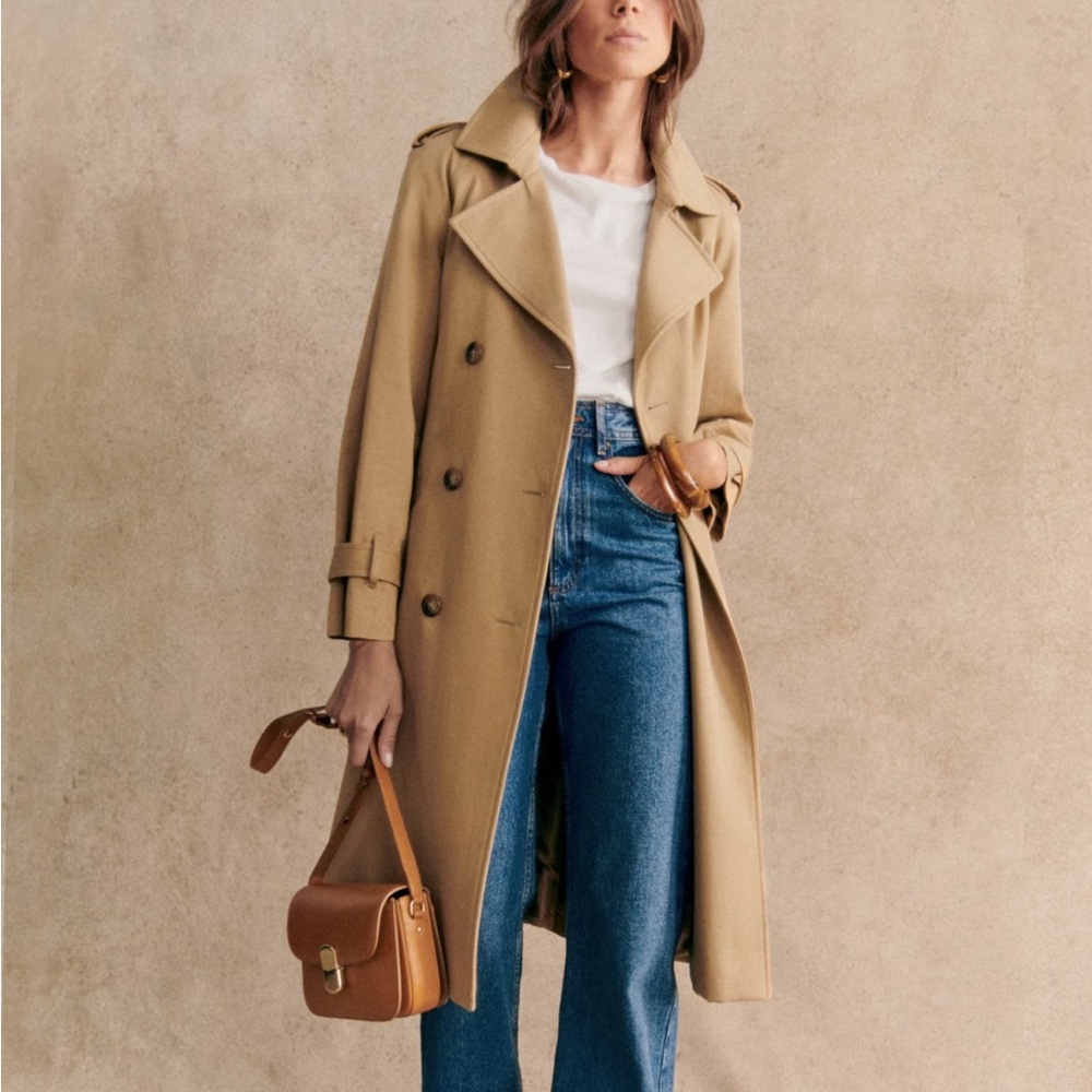 EUC Sezane Tan Trench Coat